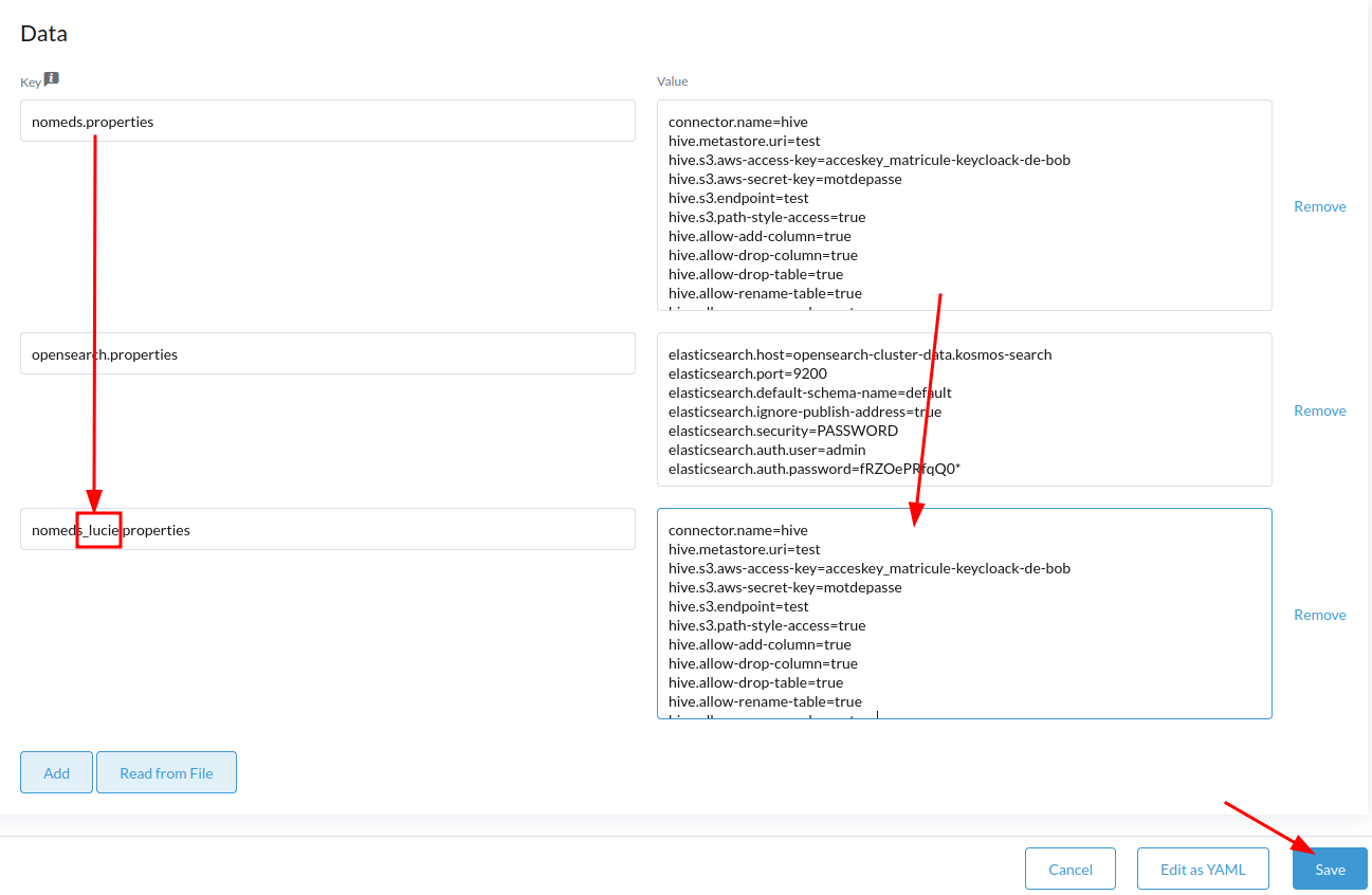 K8S - Editer les credentials